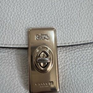 Coach White Leather Bag with Silver Hardware